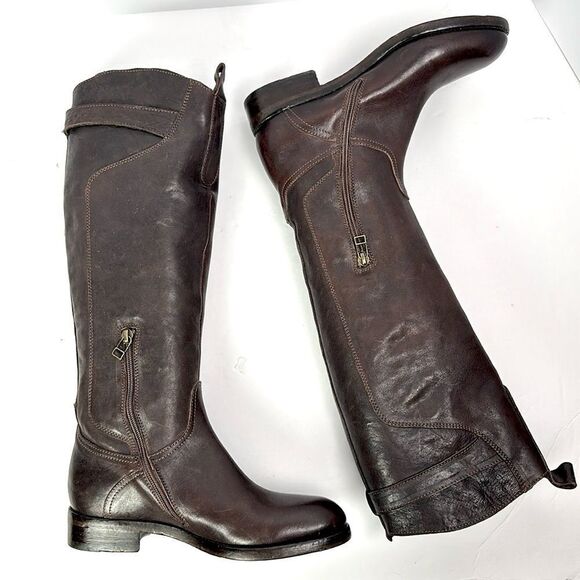 NWOB Montegranaro Area Forte Italy Brown Leather Studded Riding Boots EUR37 US 7 - Picture 5 of 15